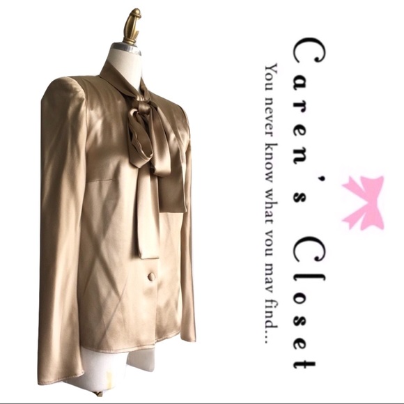 Coutour Tops - Sale! Gold Stretch Silk Charmeuse Blouse